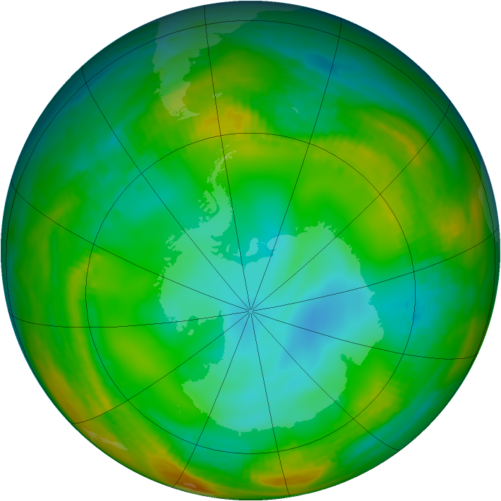 Antarctic ozone map for 11 July 1981
